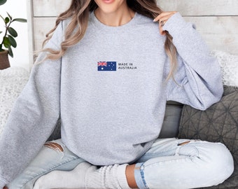 Made in Australia Sweatshirt, AU Shirt, Australian Crewneck, Australia Flag, Oz Gift, Travel Sweater, Aussie Souvenir, Aussie Top