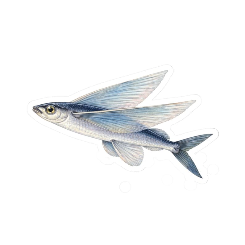 Flying Fish Sticker, Ocean Fish Laptop Decal, Underwater Theme Gifts ...