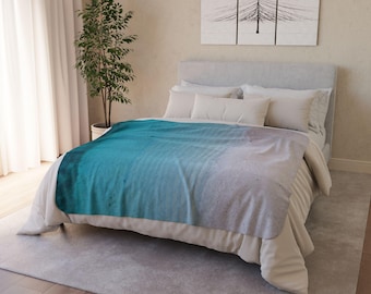 Fiji Coastal Fleece Sherpa-filt, mjuk havsvågsfilt, perfekt strandinredning, present till havsälskare, mysig strandpicknick, sommar