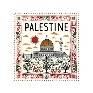 Palestine Sticker, Stamp Decal, Protest Sticker, Free Palestine Sticker, Middle Eastern Sticker, Mosque Sticker, Human Rights Sticker
