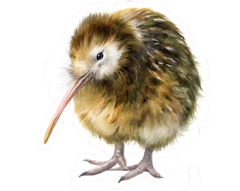 Naklejka z motywem kiwi, zabawna naklejka na laptopa, uroczy prezent, zabawne artykuły papiernicze, artykuły dla miłośników przyrody, wyjątkowe artykuły do planera, australijska sztuka zwierząt