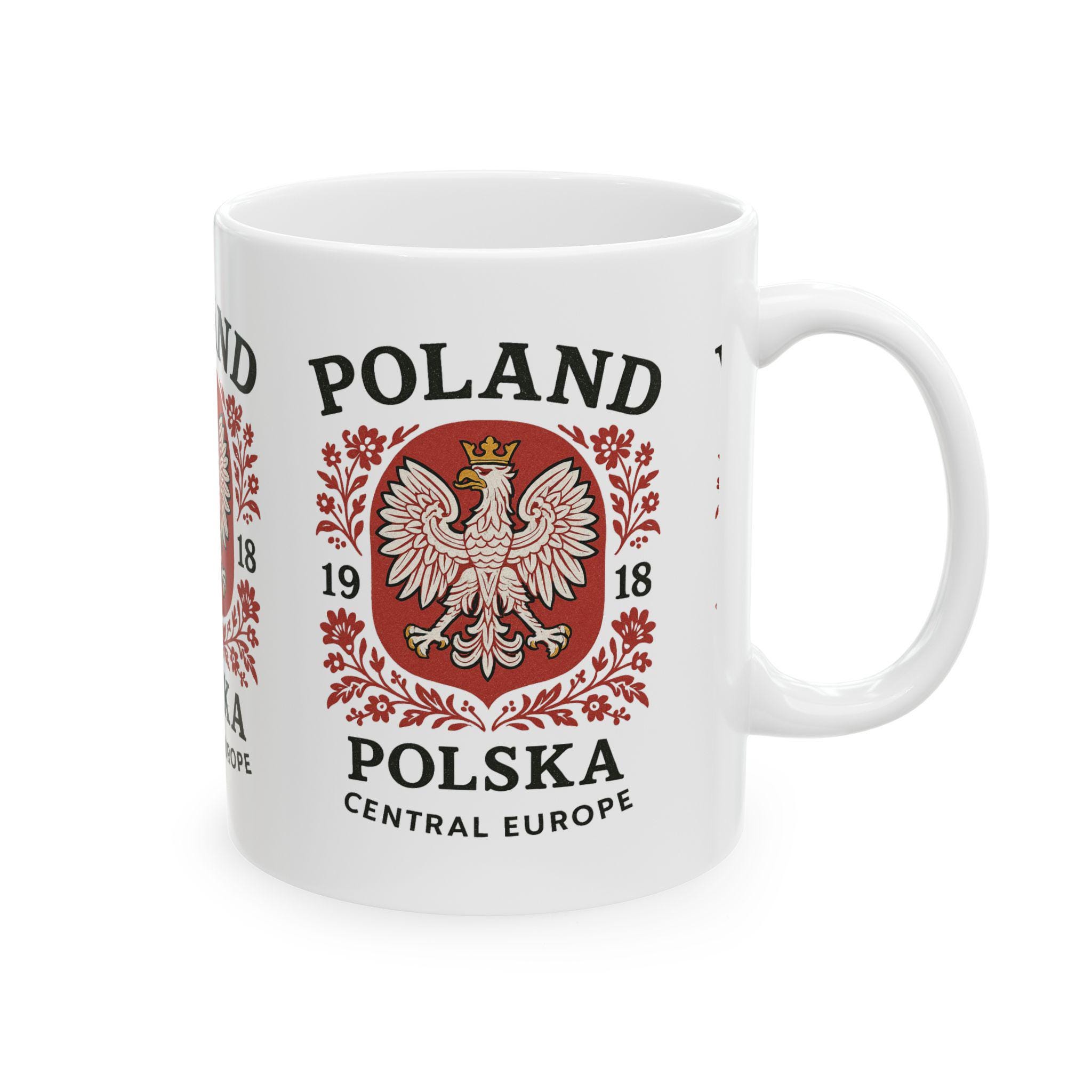 Poland Mug, Polish Heritage Coffee Cup, Eastern Europe Souvenir