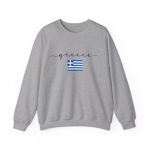 Greece Crewneck Sweatshirt, Greece Travel Sweater, Greece Souvenir, Summer Vacation Shirt, Greek American Gift, Yaya Yiayia, Greek Clothing image 2