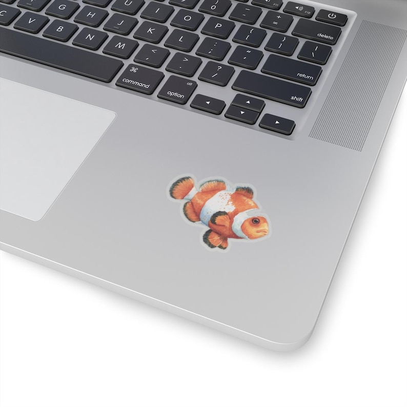 Clownfish Sticker, Ocean Fish Laptop Decal, Underwater Theme Gifts ...
