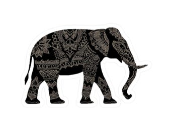 Thai Elephant Sticker, Perfect for Laptops, Water Bottles, Journals, Gifts, Thailand Vacation Gift, Southeast Asian Art, Mandala Artwork