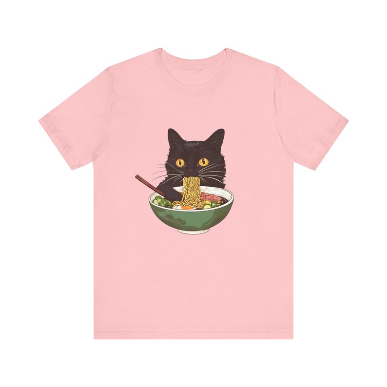 Ramen Cat T-Shirt, Cat Lover Gift, Kawaii Shirt, Japanese Style Art Tee image 9