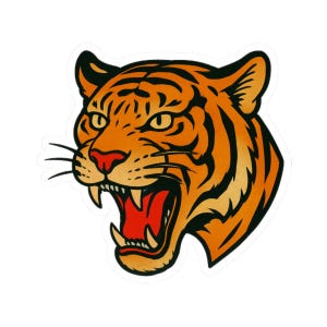 Tiger Sticker, Bengal Tiger Neo-Traditional Tattoo Tiger Decal, Boho Big Cat Sticker, Tiger Water Bottle Decal, Wild Cat Vinyl Sticker