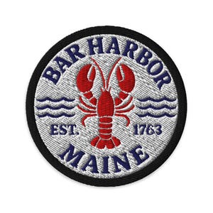 Broderad lapp i Bar Harbor, Maine, resemärke i Acadia National Park, souvenirgåva för kustsemester