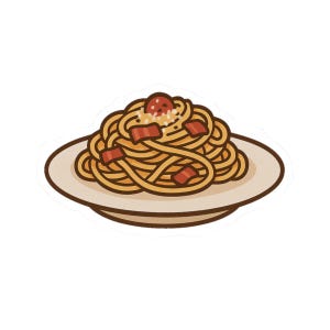 Spaghetti Sticker, Cute Pasta Vinyl Decal, Italian Food Lover Gift, Laptop Sticker, Water Bottle Decor, Fun Kitchen Aesthetic