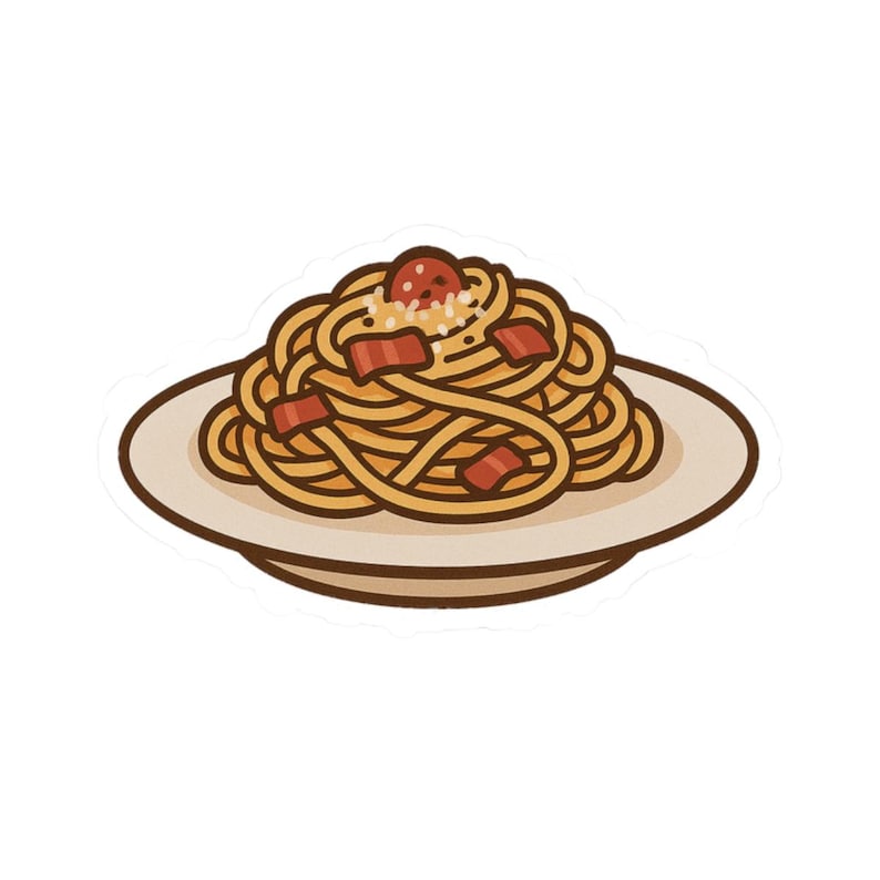 Spaghetti Sticker, Cute Pasta Vinyl Decal, Italian Food Lover Gift ...