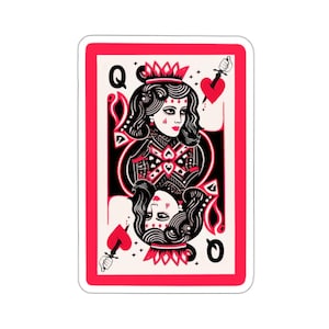 Queen of Heart Sticker, Goth Queen of Hearts Sticker, Goth Tumbler Decal, Laptop Sticker, Water Bottle Sticker, Tumbler Decal, Car Sticker