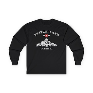 Switzerland Long Sleeve Tee, Swiss Mountains Shirt, Travel To Switzerland, Suisse Vacation, Swiss Alps, Switzerland Souvenir, Unisex Shirt