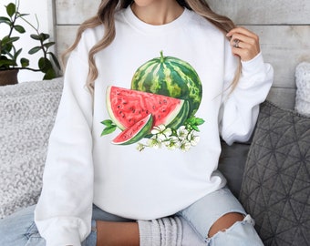 Watermelon Sweater, Protest Top, Fruit Graphic Sweater, Women's Palestine Sweater, Gardener Sweater, Palestinian Watermelon Graphic Sweater