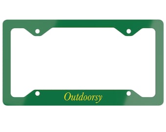 Outdoorsy Metal License Plate Frame
