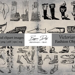 28 dibujos victorianos - Accesorios de moda - Imágenes prediseñadas digitales 300 DPI