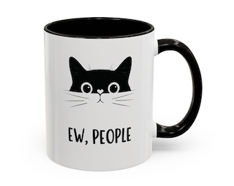 Ew People Cat Mug: Introvert Gift, Funny Coffee Mug