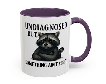 Taza de café con mapache divertido / Humor sarcástico sobre salud mental, 15 oz
