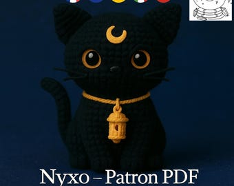 NYXO, het Spirituele Kat Amigurumi Haakpatroon PDF Meertalig, Patroon, Tutorial