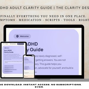 ADHD-diagnosguideapp, kit för exekutiva funktioner och PDF-manus för kvinnor