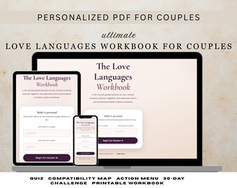 Personalized Couples Love Languages Workbook | Relationship Quiz, 30-Day Challenge (Digital Download)