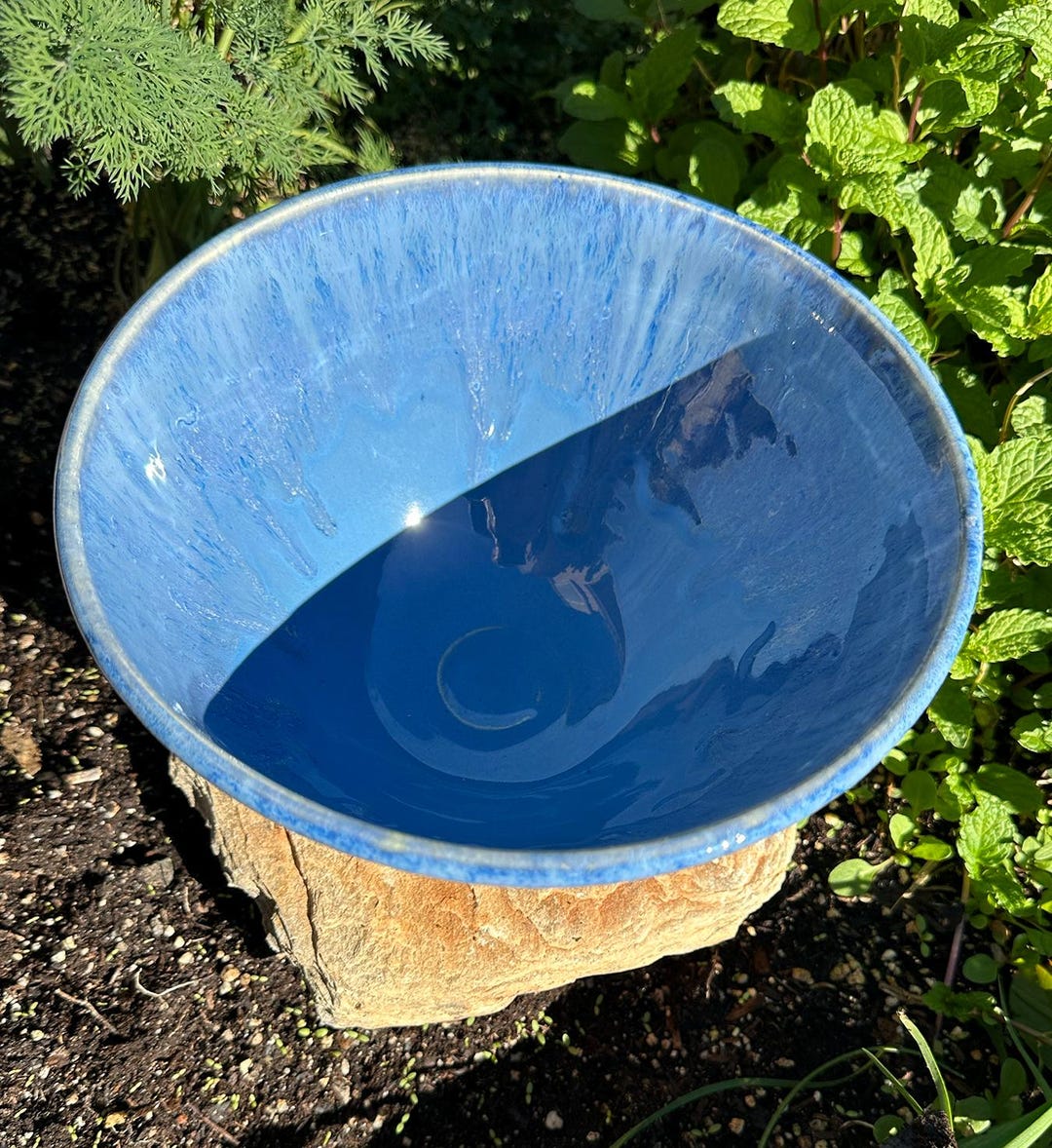 Wheel Thrown Ceramic Blue Bowl - Etsy