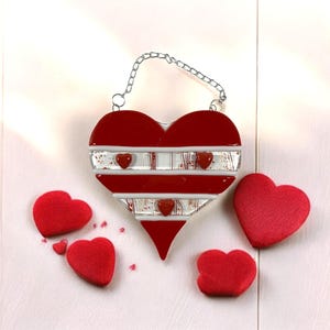 Kiss Me Heart – Fused Glass Suncatcher
