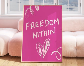 Trendy Quote Poster Print, Bedroom Art Print, Motivational Pink Poster Print, Trendy Poster Gift, Retro Art, Kitchen Print,Modern Boho Decor