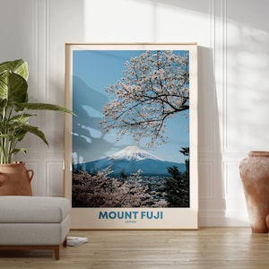Mount Fuji Art, Japanese Mount Fuji Gift Art Lovers, Travel Market Wall Art Prints, Modern Travel Art, Living Room Print, Fujiyama Wall Art