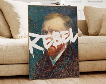 Vincent Van Gogh Art Print: Vintage Rebel Poster (18x24 to A1 Sizes)
