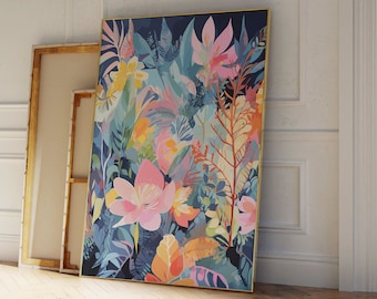 Boho Floral Wall Print, Botanical Flower Illustration (Multiple Sizes)