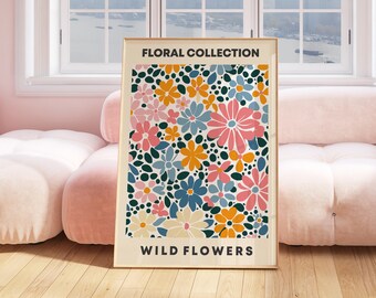 Boho Botanical Wall Art - Floral Print for Bedroom or Living Room