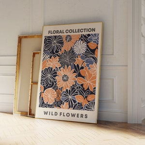 Botanical Flower Art Poster, Floral Wall Print, Nature Art, Flower Decor, Botanical Poster, Living Room Gift For Friend, Modern Boho Decor