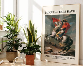 Gallery Wall Art: Napoleon Crossing the Alps - Historic Painting Print