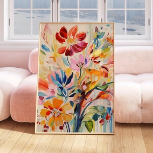 Flower Print Art Poster, Botanical Wall Decor, Nature Art, Floral Wall Poster, Flower Artwork, Gift For Plant Lovers, Modern Boho Decor