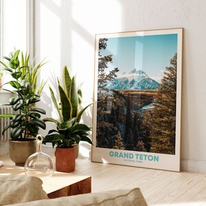 Grand Teton National Park Print Wandkunst, Grand Teton Poster, Nationalpark Wandkunst, Reise Reise Print, Reise Geschenk, moderne Wohnkultur