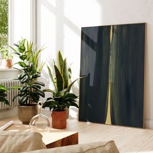 Neutral Abstract Wall Art, Acrylic Exhibition Painting Print, Abstract Art Objects Green Beige, Pastel Living Room Decor, Bedroom Home Gift
