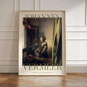 Johannes Vermeer Exhibition Poster, Famous Gallery Wall Art Print, Painting Art Print, Vintage Wall Print, Scenery Nature Living Room Art