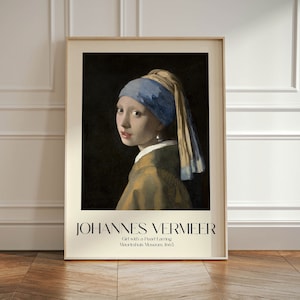 Johannes Vermeer Exhibition Poster, Famous Gallery Wall Art Print, Painting Art Print, Vintage Wall Print, Scenery Nature Living Room Art