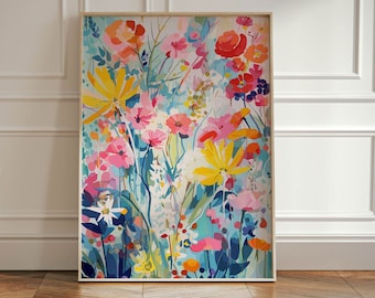 Botanical Flower Print: Boho Wall Decor (Unframed, Multiple Sizes)