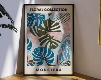 Monstera Plant Wall Art: Boho Floral Design - Nature Inspired