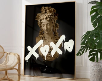 Vintage Altered Art Print, Graffiti Sculpture (18x24 to 24x36 inches)