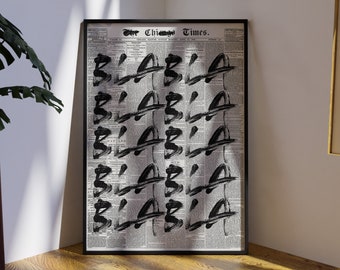 Typografie Wandkunstdruck, trendiges Retro Zeitungsplakat, moderne Wohnung Wohnzimmer Wandkunst, lustige Kunstobjekte, perfektes Geschenk für Freund