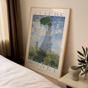 Claude Monet Exhibition Poster, Famous Gallery Wall Art Print, Painting Art Print, Vintage Wall Print, Scenery Nature Living Room Art