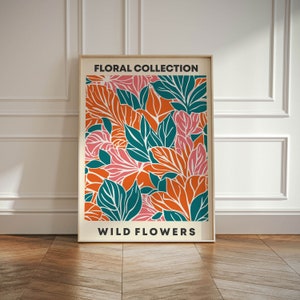 Flower Print Art Poster, Botanical Wall Decor, Nature Art, Floral Wall Poster, Flower Artwork, Gift For Plant Lovers, Modern Boho Decor