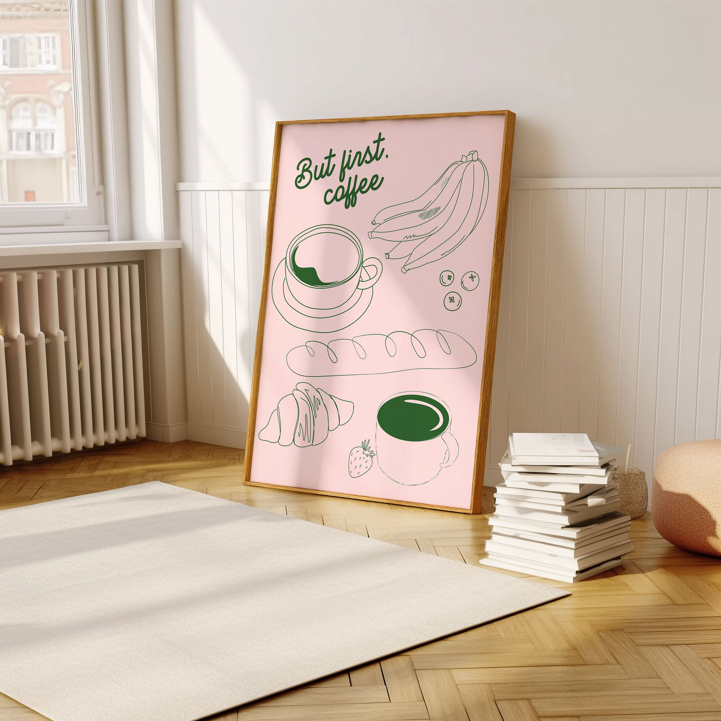 Modern Handrawn Poster for Kitchen With Quote Coffee Poster, Food and ...