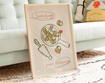 Escargot Wand Kunst Druck – Französische Lebensmittel Illustration für Küche & Esszimmer Dekor