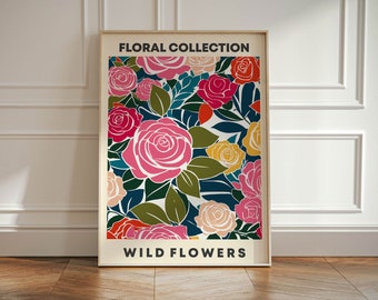 Flower Print Wall Art: Wild Floral Design - Matte Paper