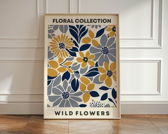 Botanical Flower Poster Print: Boho Wall Art, Nature Inspired