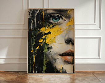 Abstract Oil Painting Print: Rustic Home Decor (Unframed Sizes)