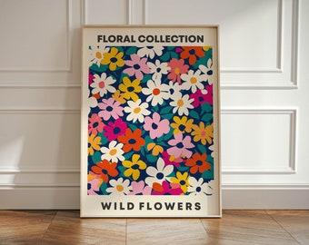 Botanical Flower Art Poster: Vibrant Floral Wall Print